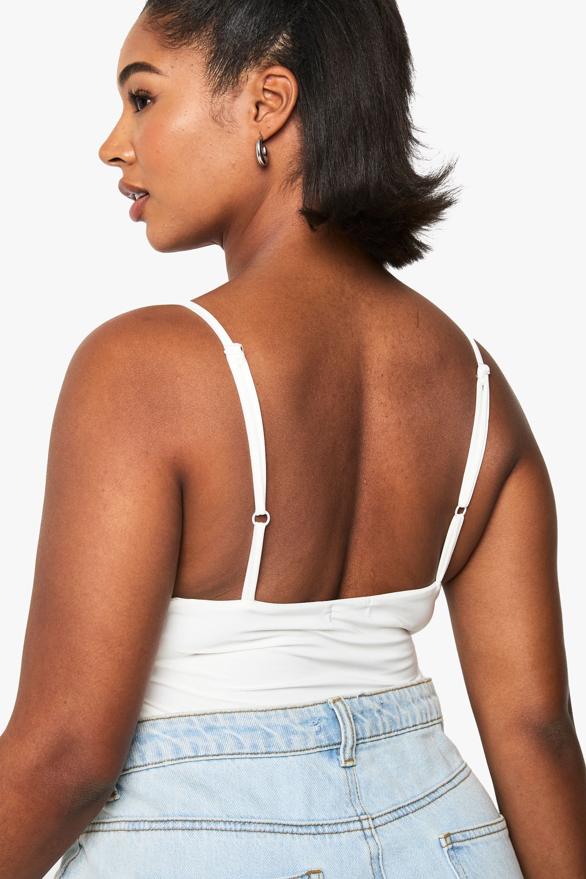 Plus Double Layer Slinky Strappy Bodysuit