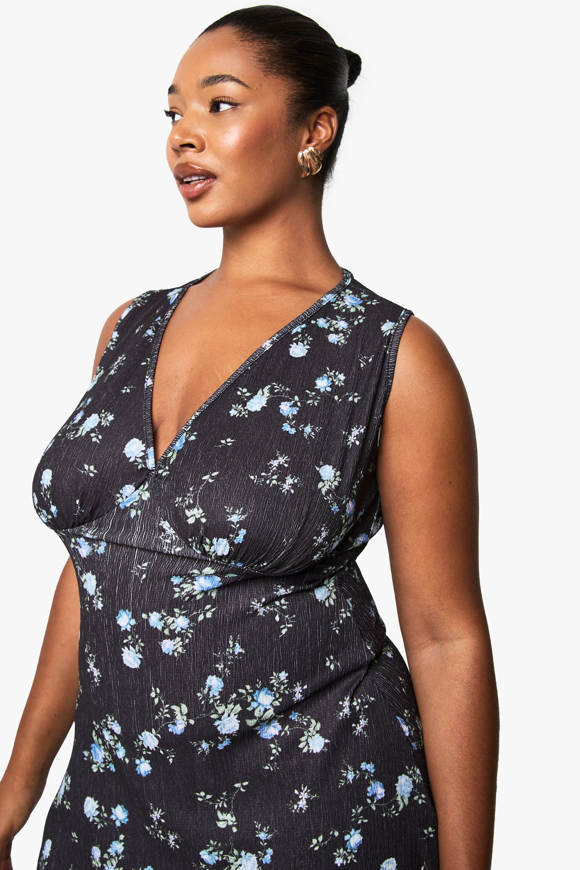 Plus Printed Textured Sundress