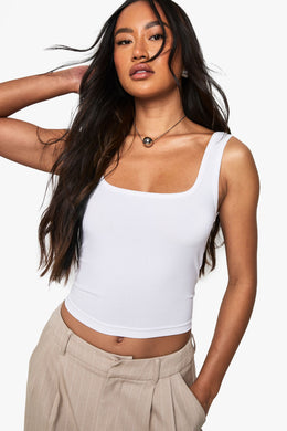 Premium Super Soft Wide Strap Square Neck Vest