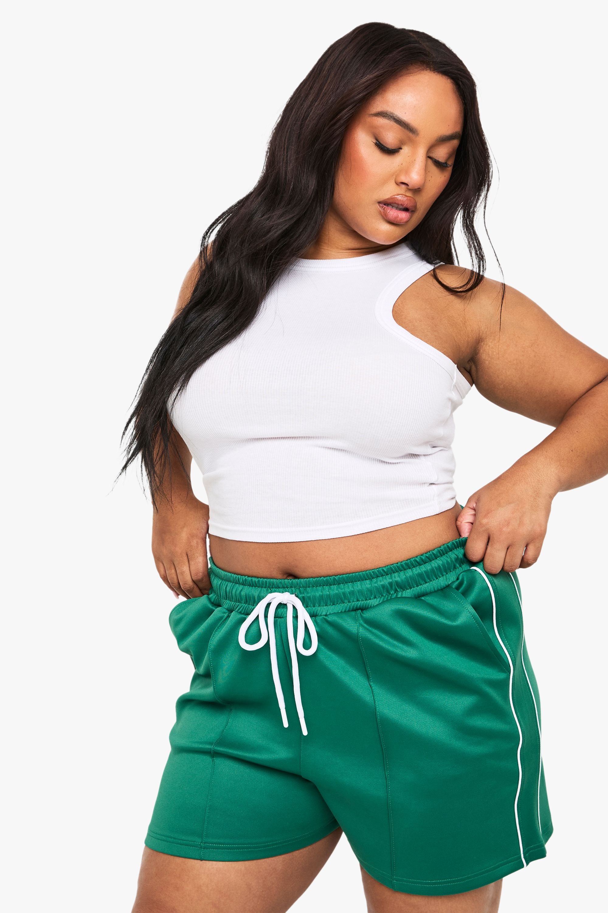 Plus Tricot Side Stripe Shorts