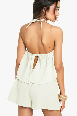 Crinkle Cotton Tie Back Cami