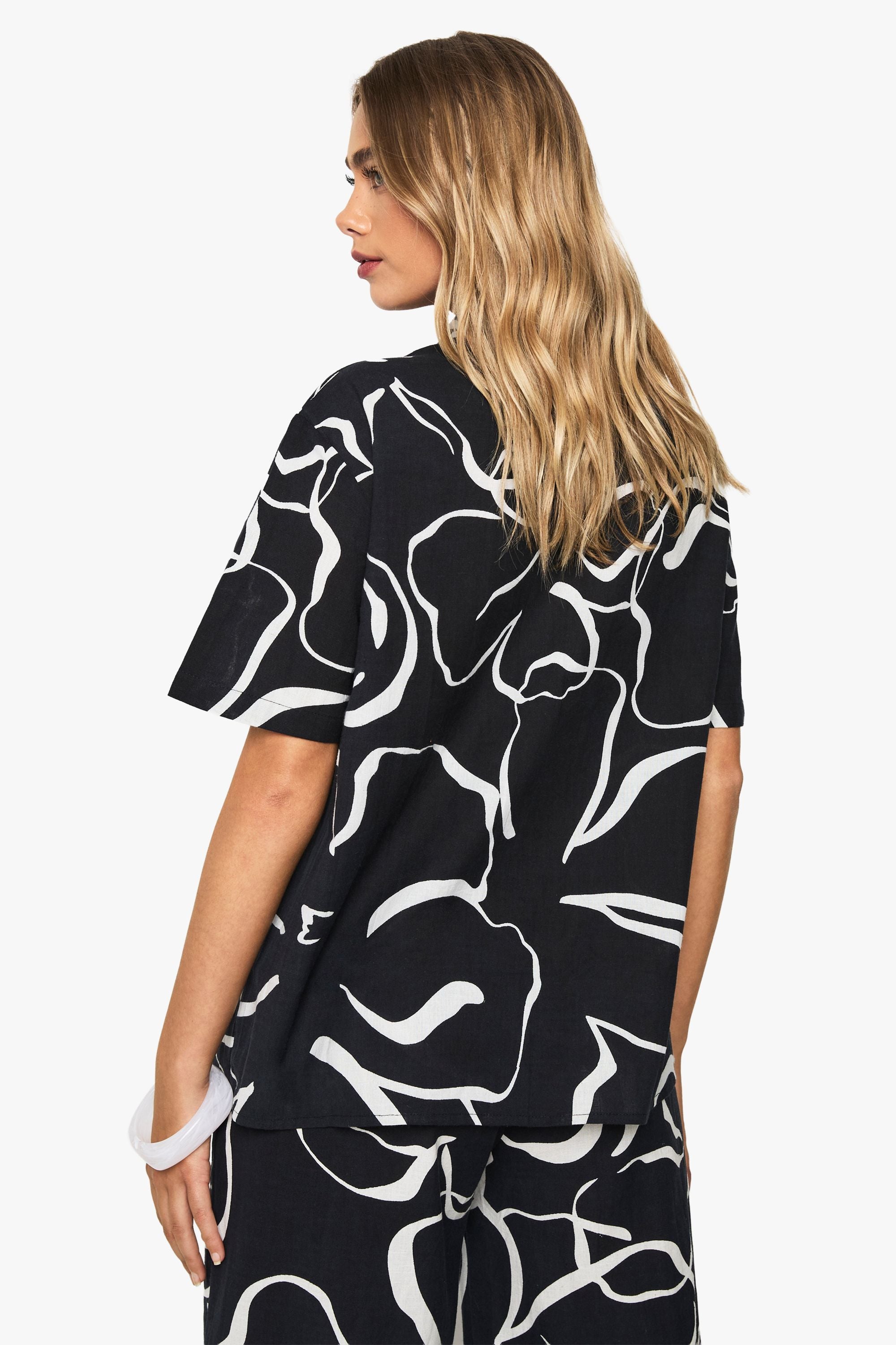 Abstract Floral Textured Shirt