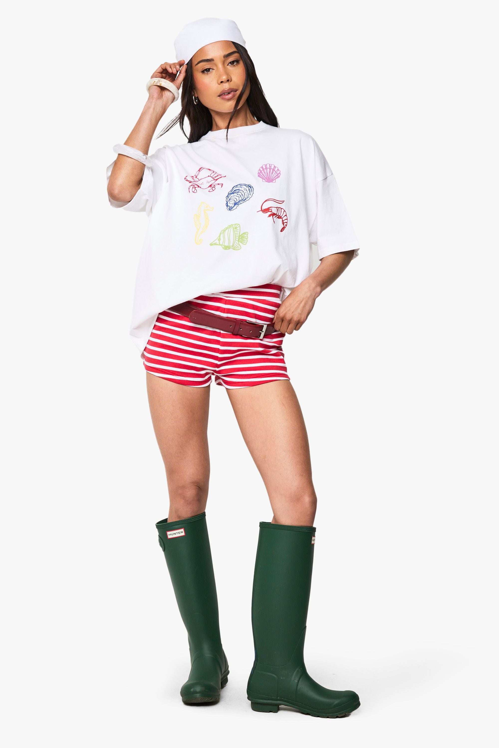 Stripe Ribbed Mini Short