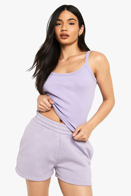 High Waist Sweatshort With Internal Drawcord