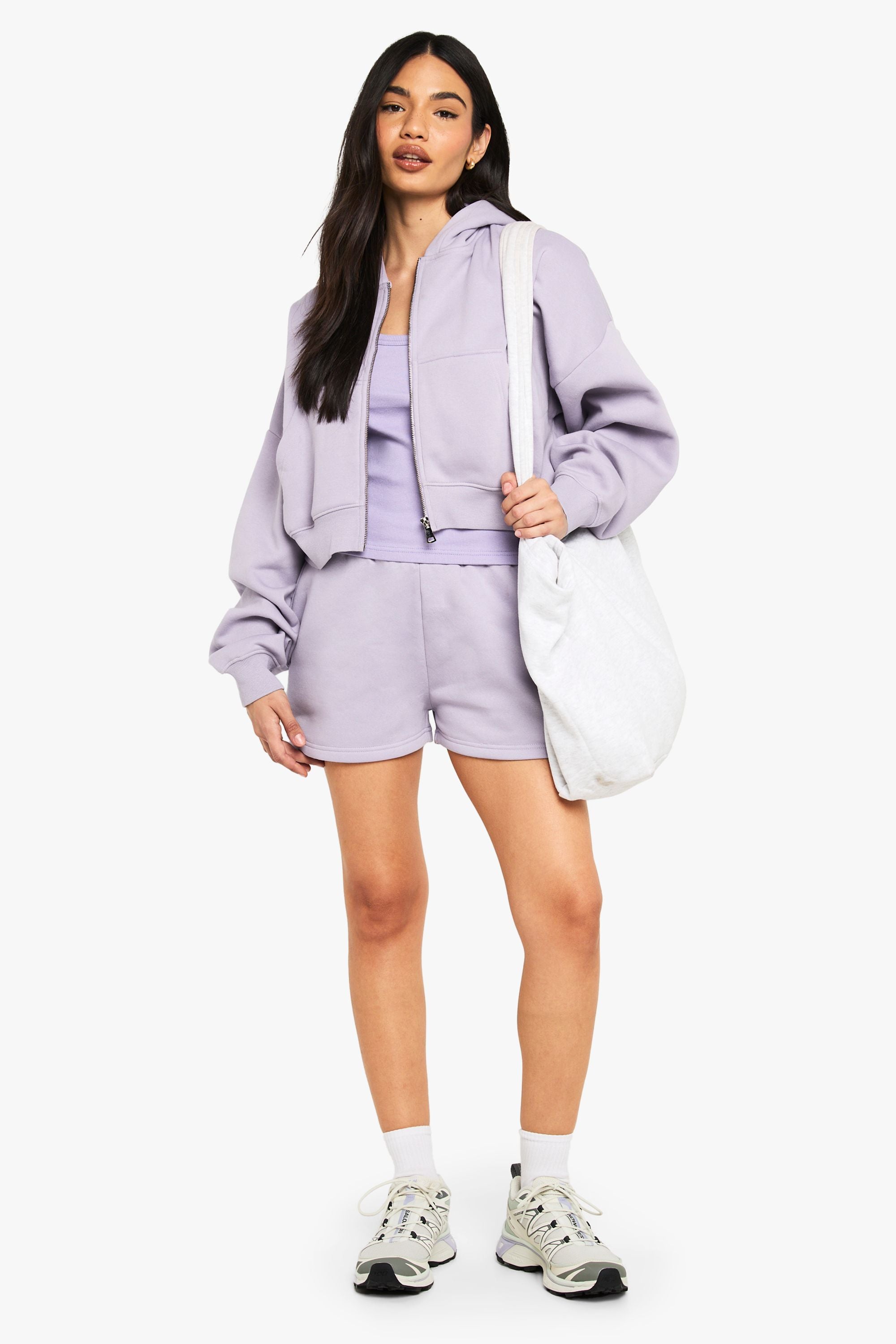 High Waist Sweatshort With Internal Drawcord