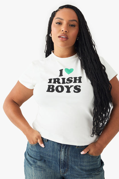 Plus St Paddys Day I Love Irish Boys  Baby Tee