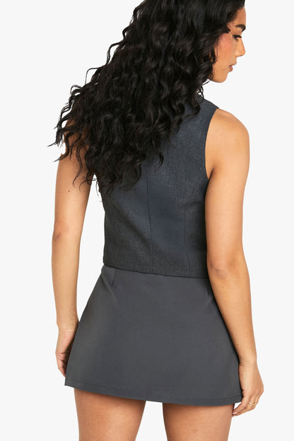 Split Hem Mini Skort