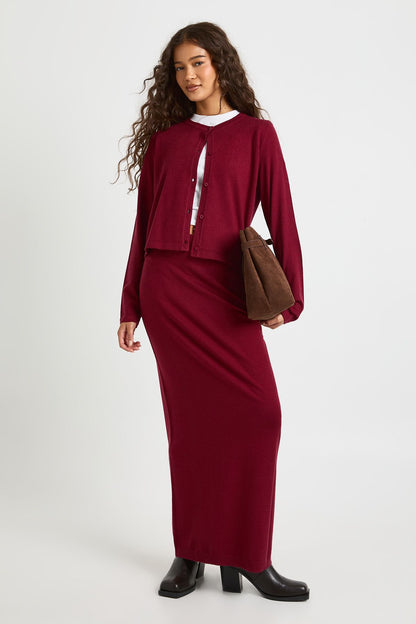 Rib Knit Maxi Skirt