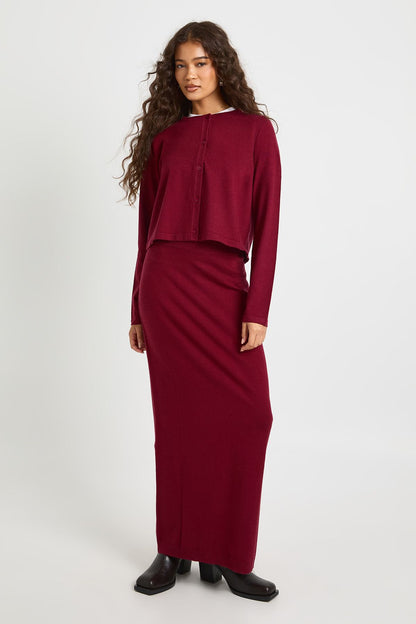 Rib Knit Maxi Skirt