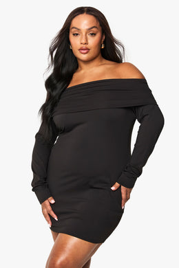 Plus sculpt bardot mini dress