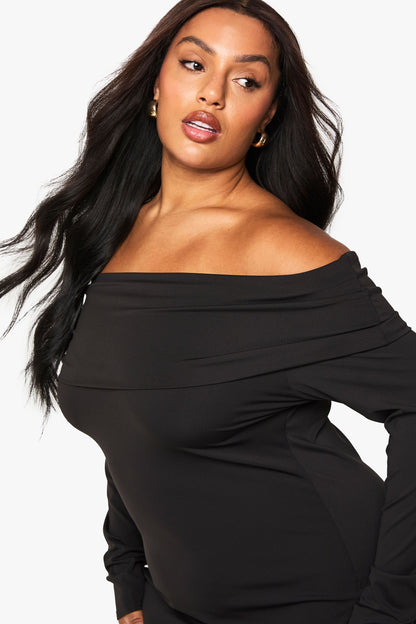 Plus sculpt bardot mini dress