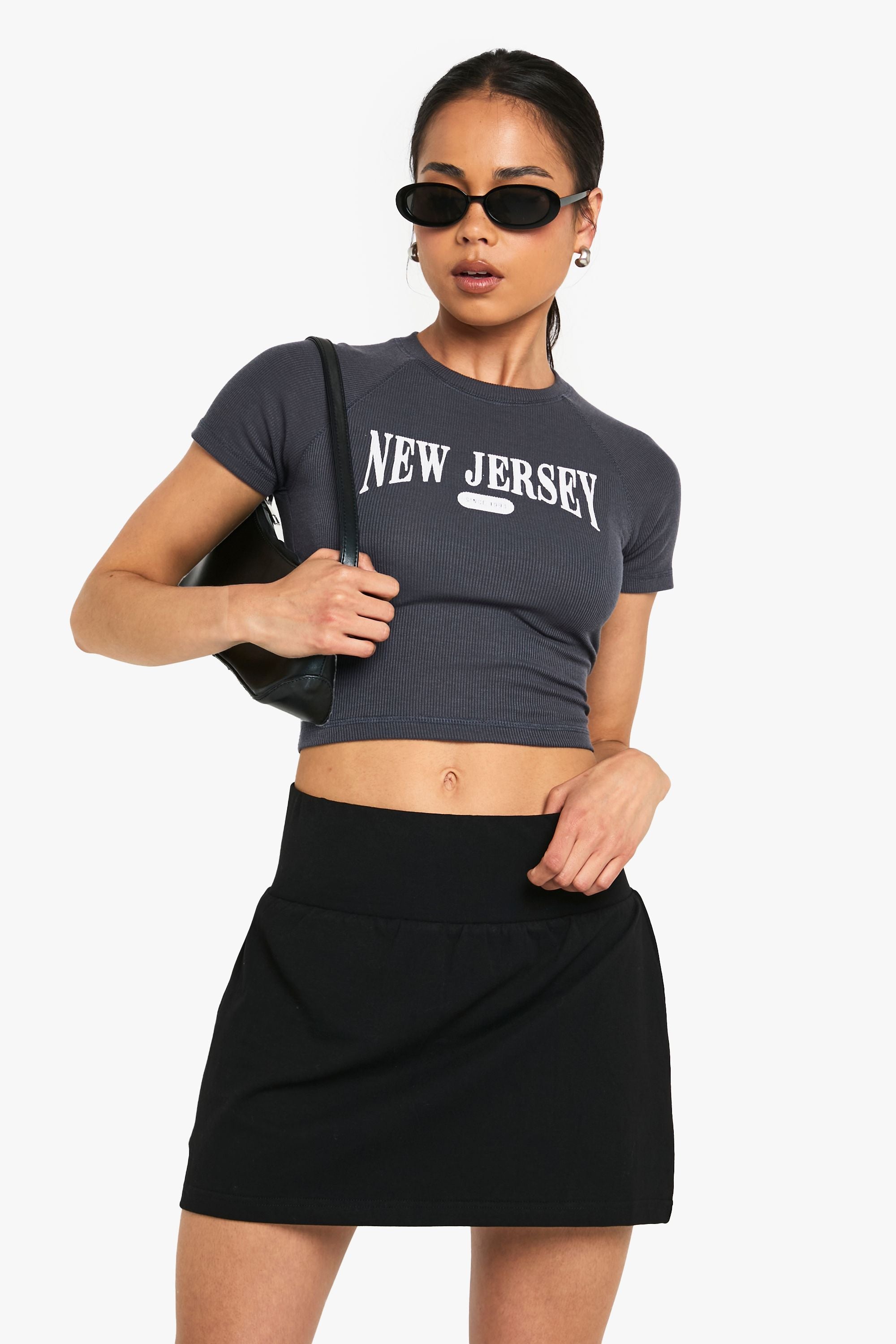 Cotton Deep Waistband Mini Skirt