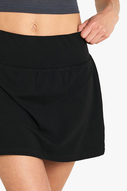 Cotton Deep Waistband Mini Skirt