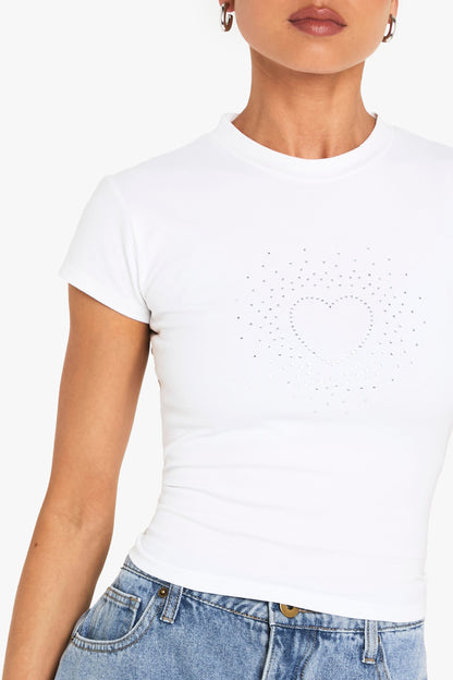 Heart Hotfix Printed Baby T-shirt
