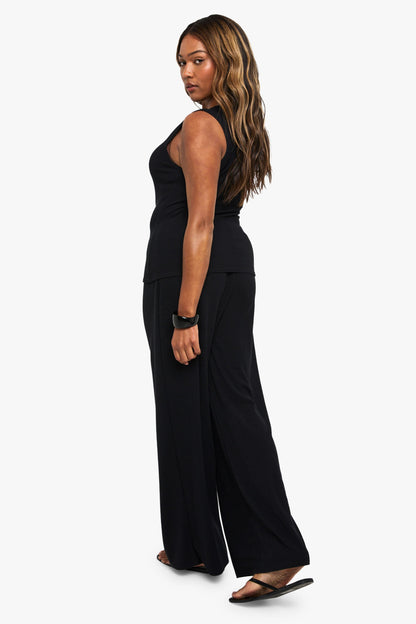 Plus Rib Button Through Waistcoat & Trouser Co Ord