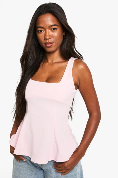 Scoop Neck Peplum Top