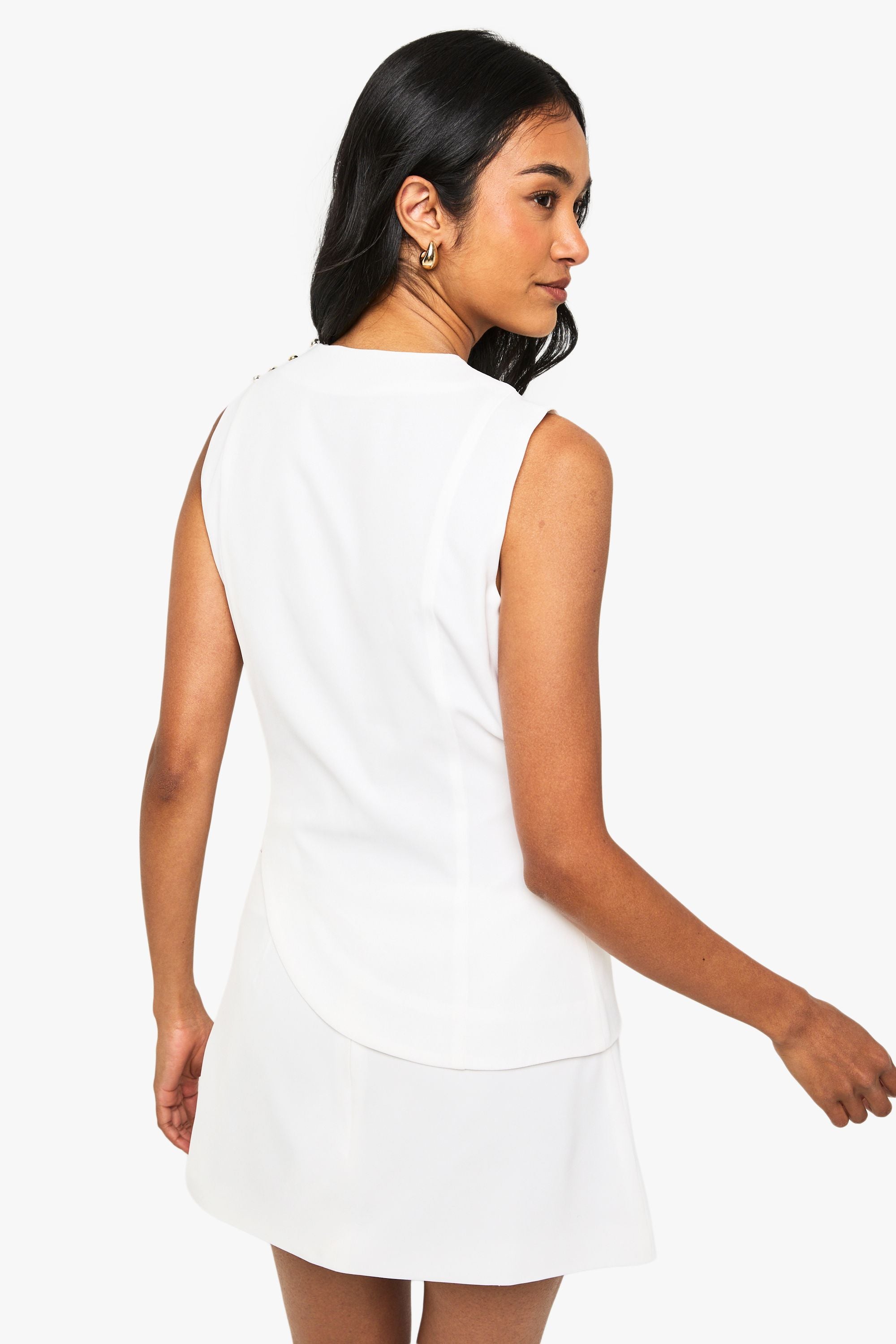 Studded Asymmetric Tailored Top