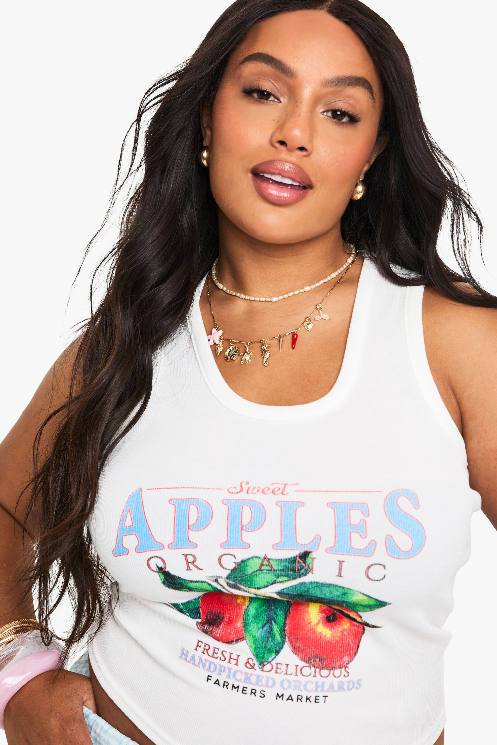 Plus Sweet Apples Racer Vest Top