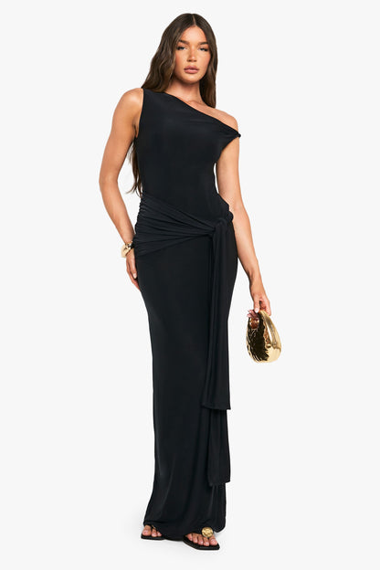 Slinky Twist Detail Maxi Dress