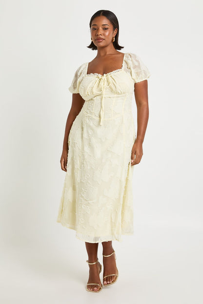 Plus Burnout Milkmaid Midi Dress