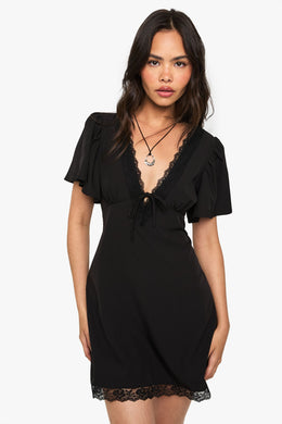 Lace Trim Mini Dress