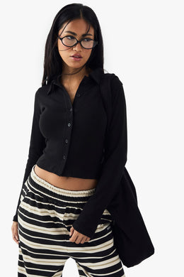 DSGN Studio Button Through Collared Fitted Top