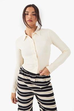 DSGN Studio Button Through Collared Fitted Top