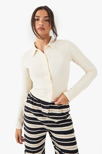 DSGN Studio Button Through Collared Fitted Top