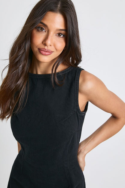 Basic Denim Shift Dress