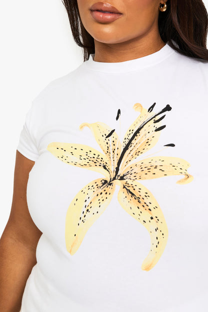 Plus Floral Baby Tee