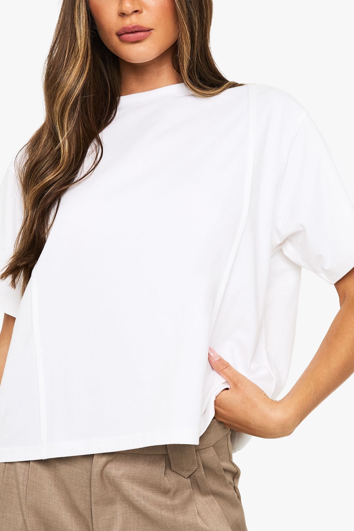 Double Seam Detail Oversized T-shirt