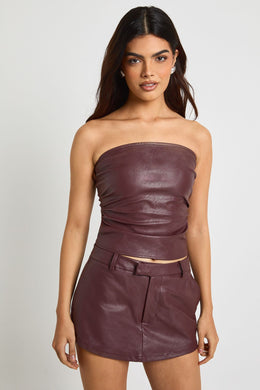 Faux Leather Bandeau Top