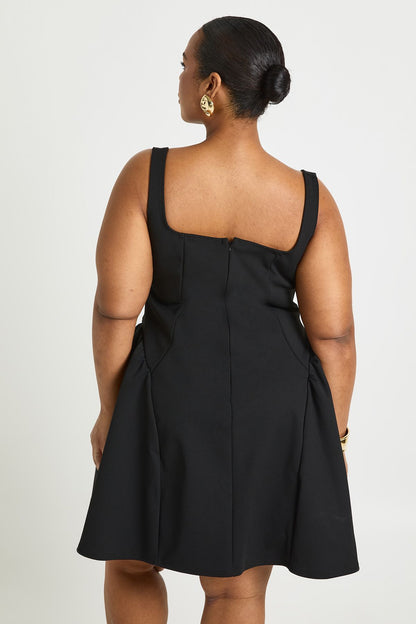 Plus Strappy Square Neck Skater Dress