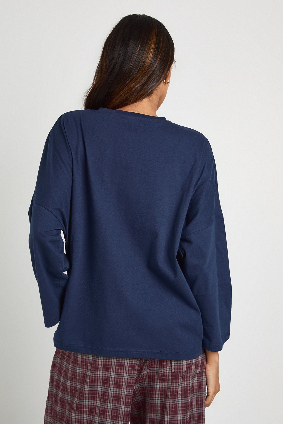 Maternity Cotton Pocket Front Long Sleeve Top