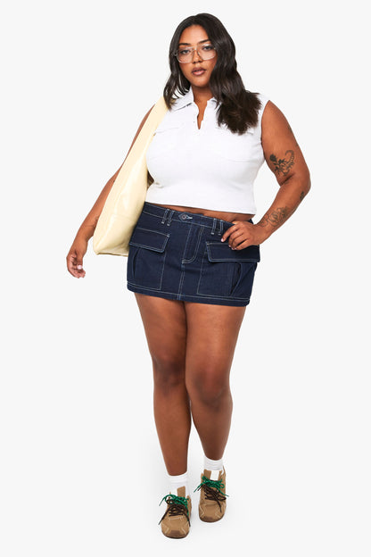 Plus Collared Utility Rib Top