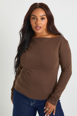 Plus Cotton Scoop Neck & Back Top