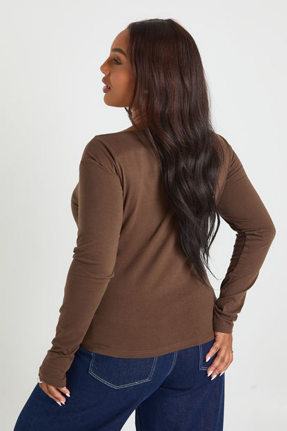 Plus Cotton Scoop Neck & Back Top