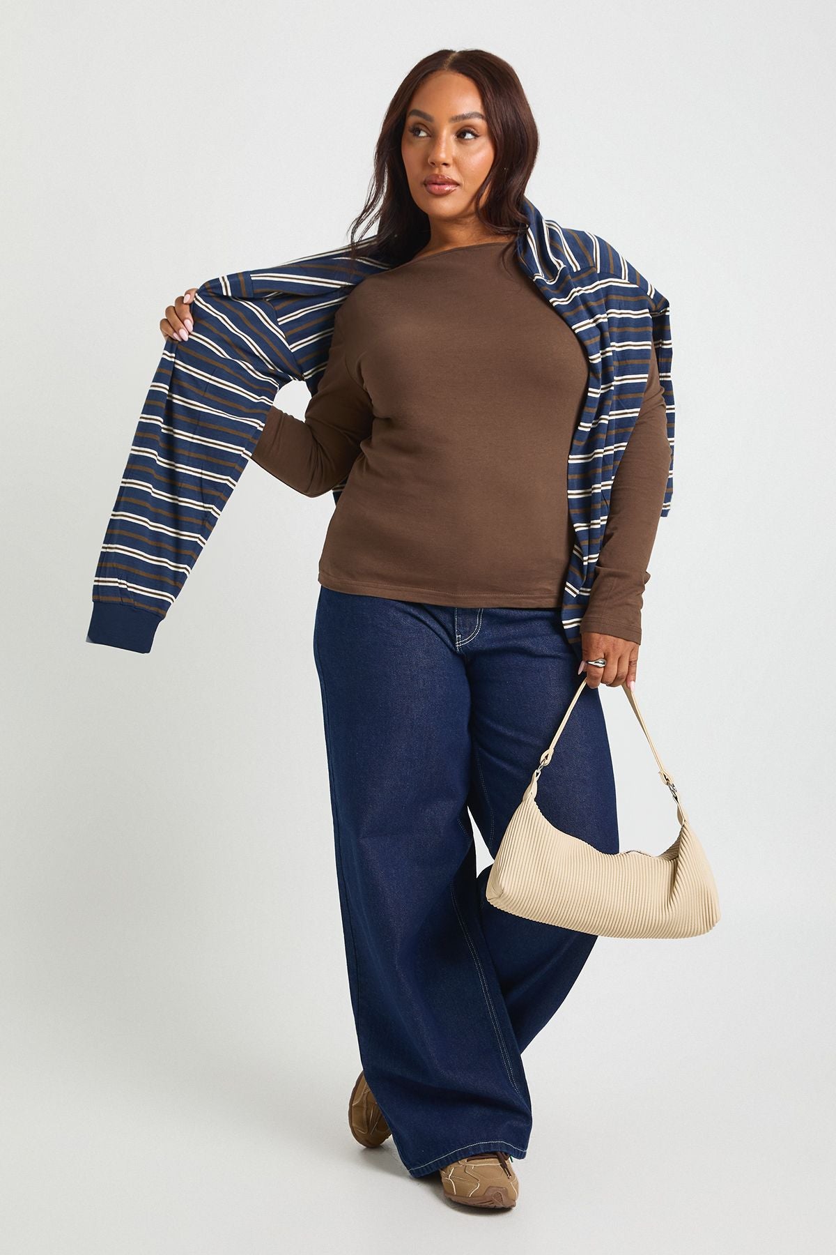 Plus Cotton Scoop Neck & Back Top