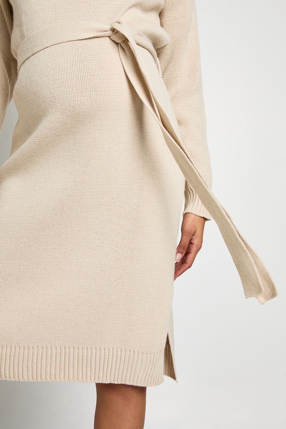 Maternity Crew Neck Jumper Midi Dress