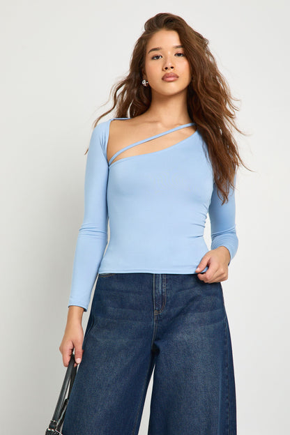 Super Soft Long Sleeve Strap Detail Top
