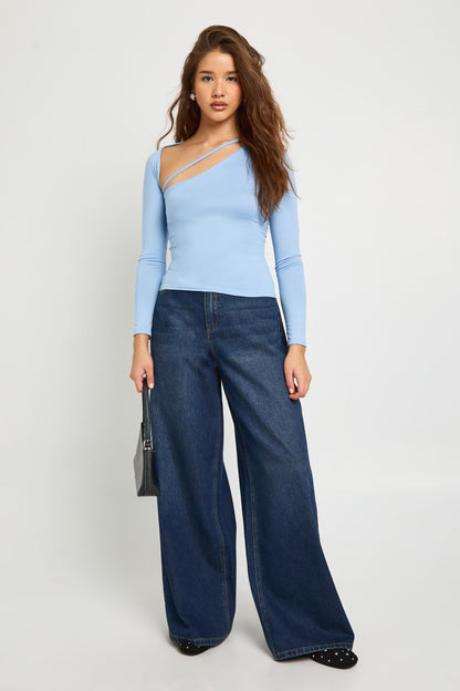 Super Soft Long Sleeve Strap Detail Top