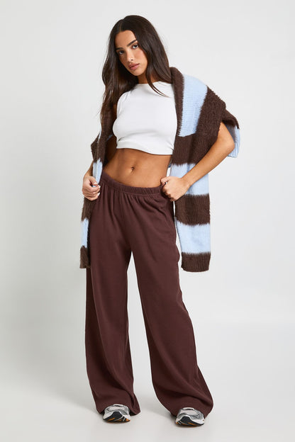 Petite Rib Wide Leg Trouser