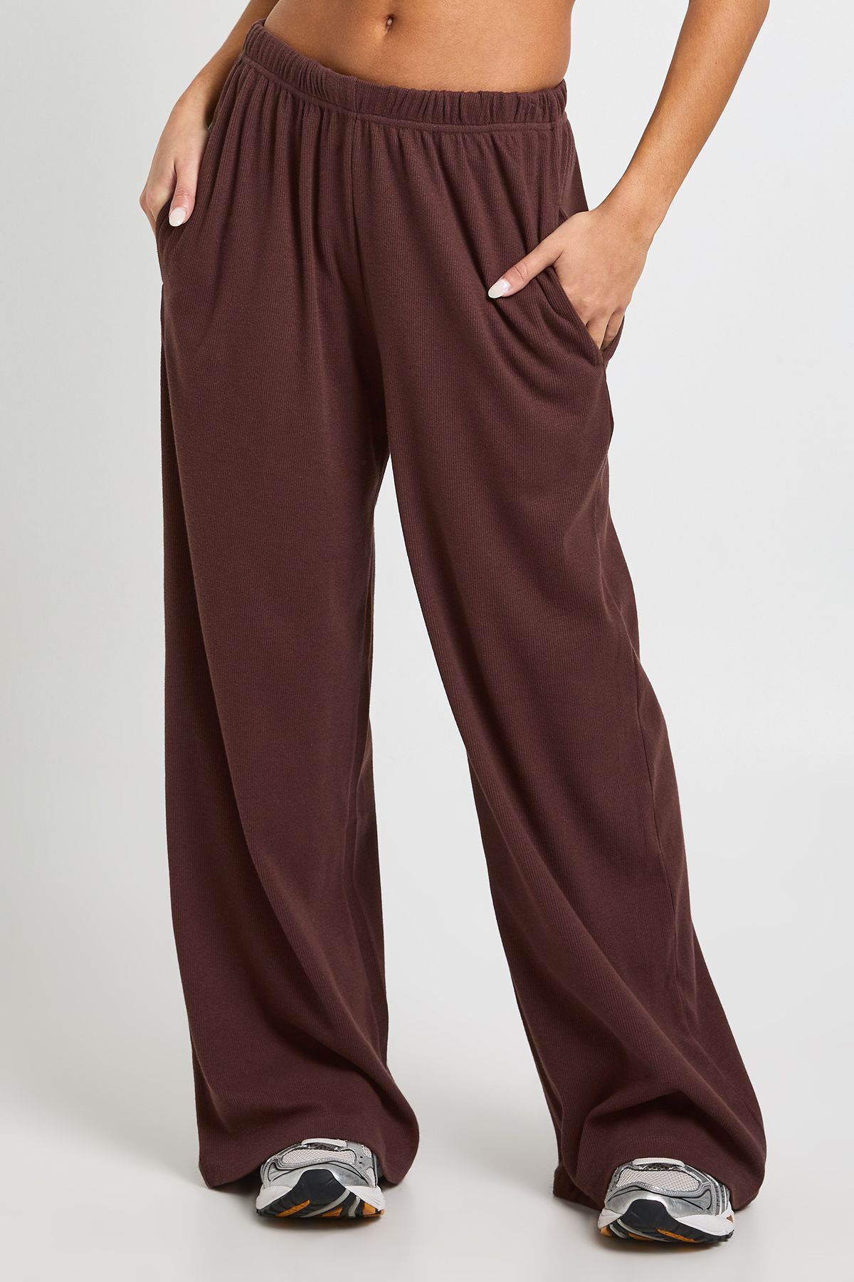 Petite Rib Wide Leg Trouser