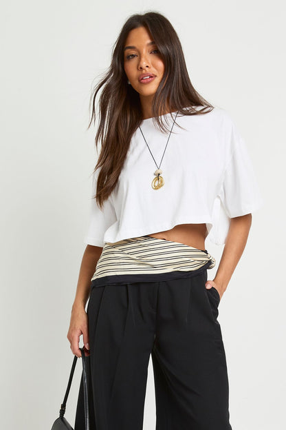 Basic Oversized Boxy Crop T-Shirt