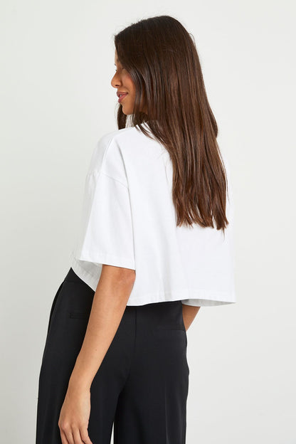Basic Oversized Boxy Crop T-Shirt