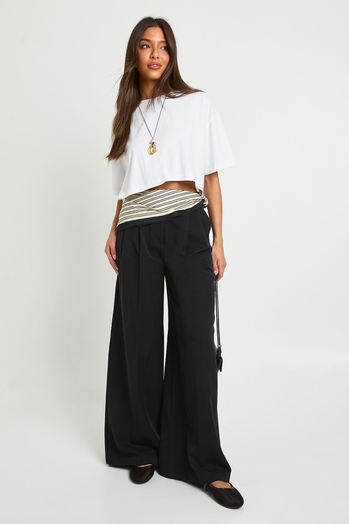 Basic Oversized Boxy Crop T-Shirt