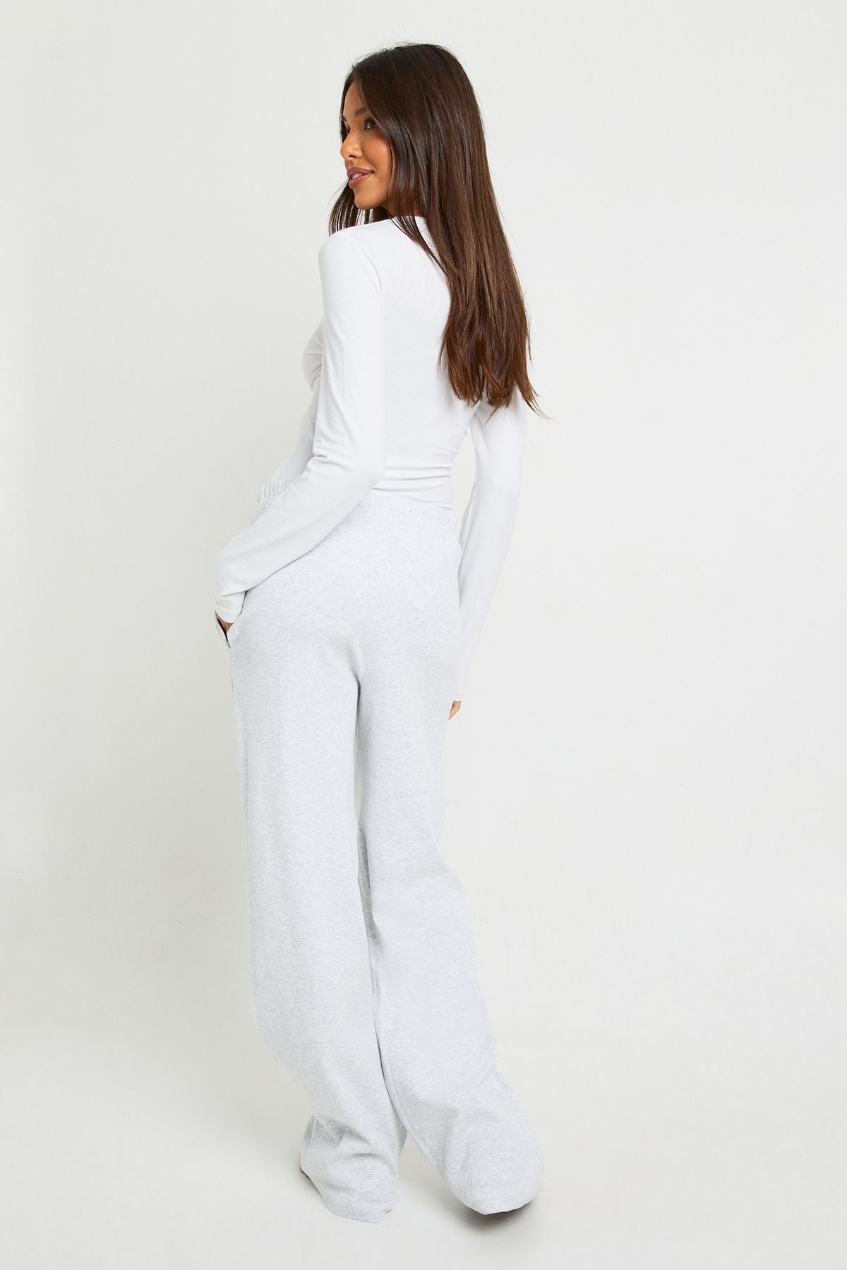 Basic Rib Wide Leg Trouser