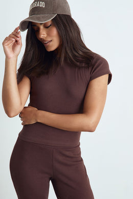 Basic Rib Short Sleeve Fitted Top