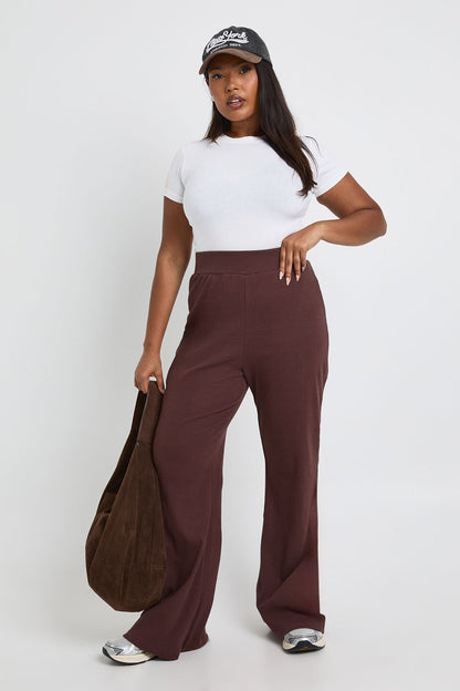 Plus Basic Rib Flared Legging