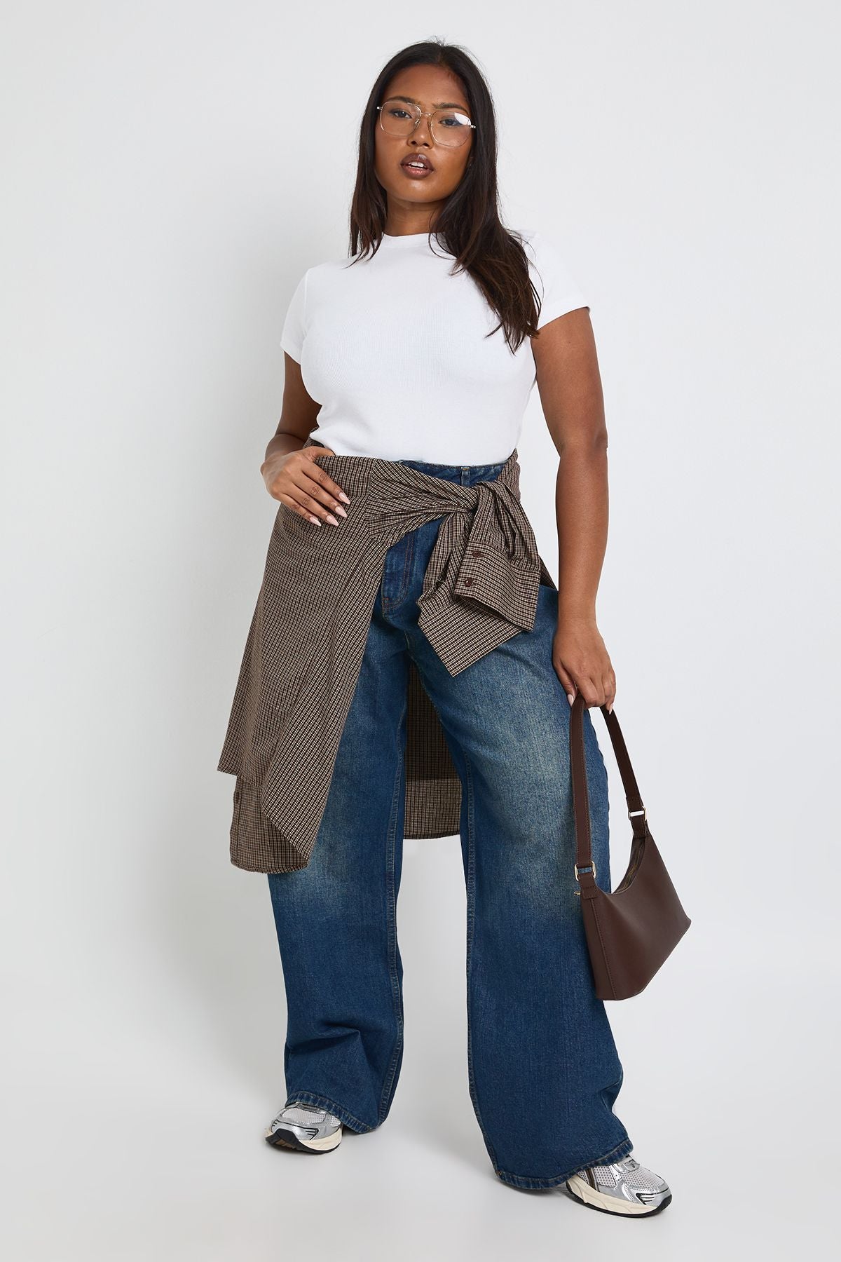 Plus Basic Rib Short Sleeve Fitted Top